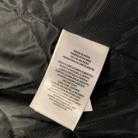 RALPH LAUREN Size L Black Leather Biker Jacket