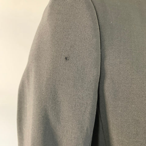 RICK OWENS Chest Size 42 Black Cotton & Silk Shawl Lapel Sport Coat