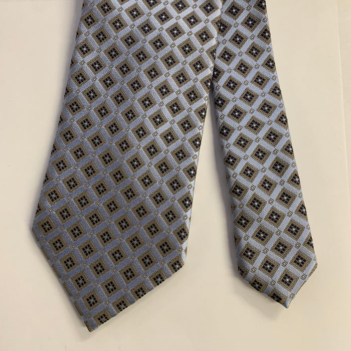 ERMENEGILDO ZEGNA Size One Size Light Blue Navy Silk Tie