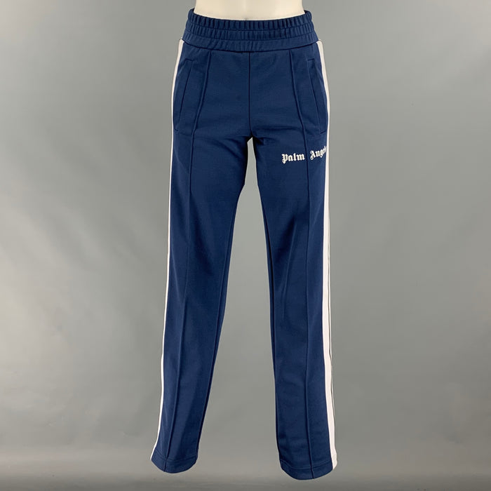 PALM ANGELS Size XXS Blue White Polyester Stripe Joggers Casual Pants