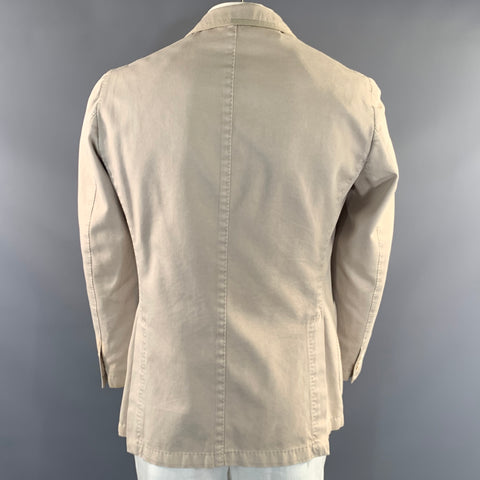 BAGLIOLI Size 42 Tan Cream Cotton Notch Lapel Jacket