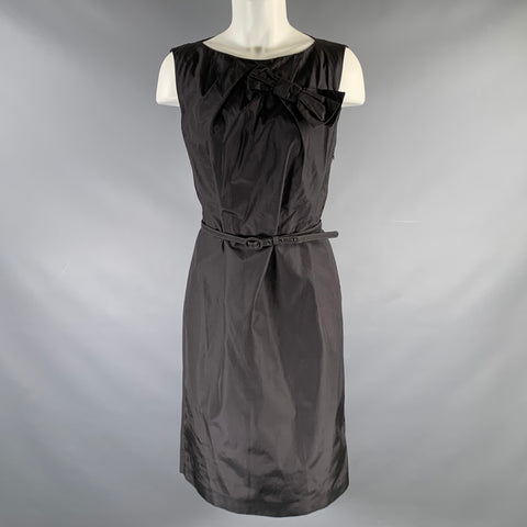 MAX MARA Size 2 Black Bow Sleeveless Knee Length Cocktail Dress