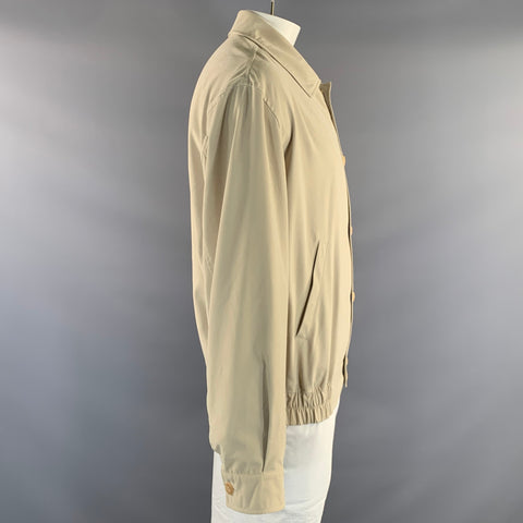 ERMENEGILDO ZEGNA Cream Acetate & Curpo Button Up Jacket