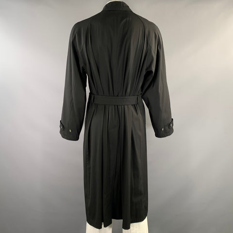 GIORGIO ARMANI Size 42 Black Wool & Nylon Trench Coat