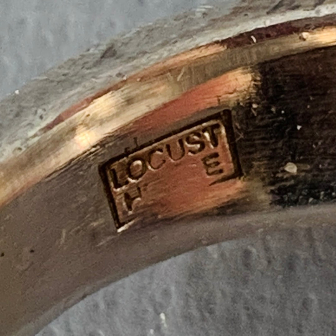 LOCUST HOUSE Ring Size 9 Copper Gold Hammered Sterling Silver Saddle Ring