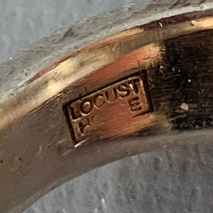 LOCUST HOUSE Ring Size 9 Copper Gold Hammered Sterling Silver Saddle Ring