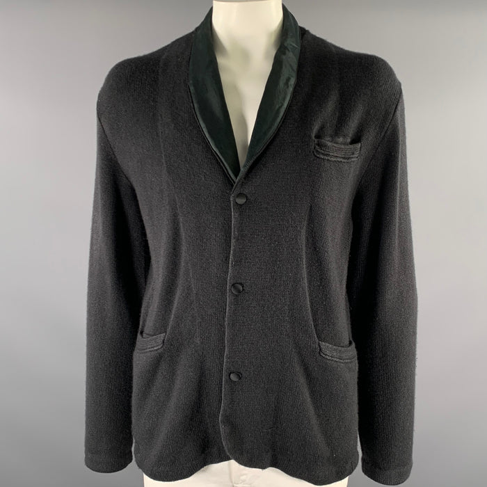 RRL by RALPH LAUREN Size L Black Knit Cashmere Cardigan