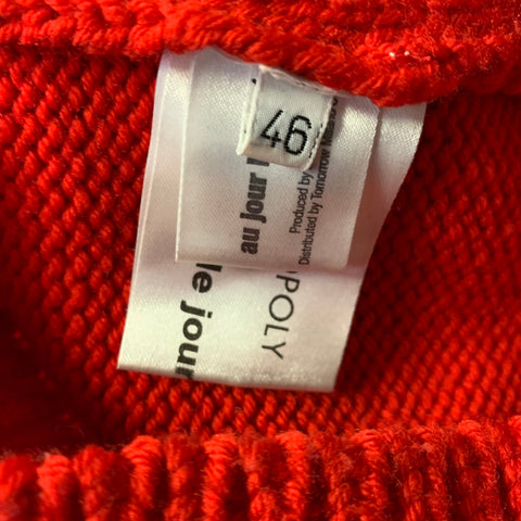 AU JOUR LE JOUR Size XS Red Black Knitted Wool Crew Neck Sweater