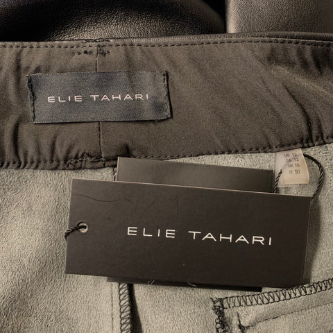 ELIE TAHARI Size 12 Black Polyurethane Straight leg Casual Pants