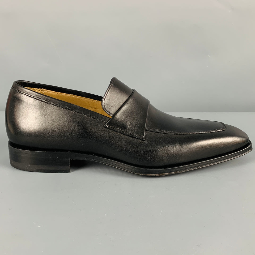 BARNEY'S NEW YORK Size 8.5 Black Leather Slip On Loafers
