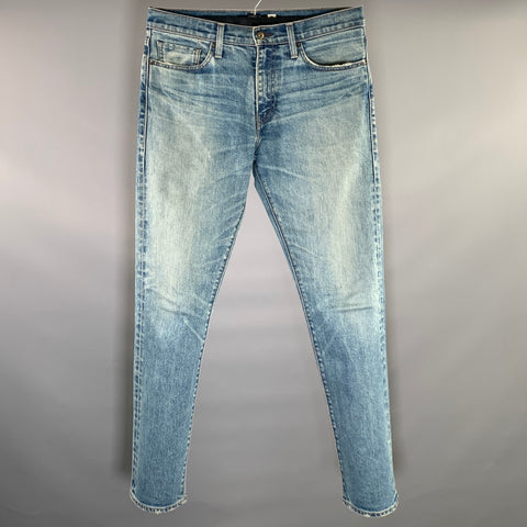 LEVI'S Size 32 Blue Tan Cotton Blend Straight Denim Jeans