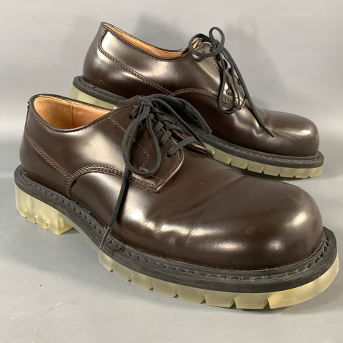BOTTEGA VENETA Size 8 Brown Leather Lace Up Lace Up Shoes