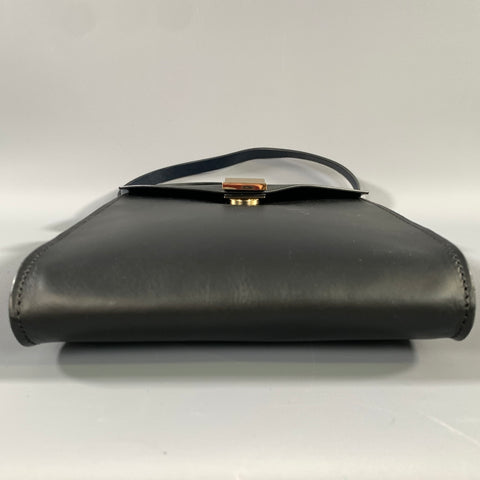 NO BRAND Black Navy Faux Leather Faux Leather Cross Body Bag
