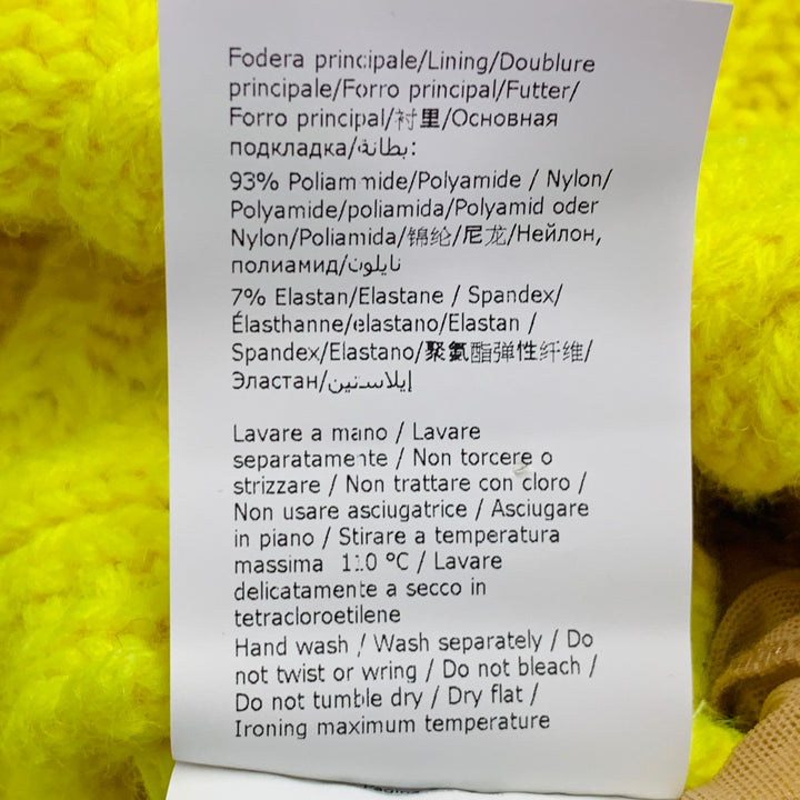 PHILOSOPHY di LORENZO SERAFINI Size S Yellow Cable Knit Crew Neck Sweater