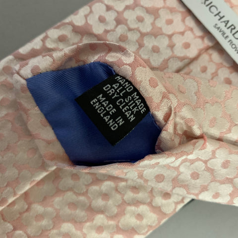 RICHARD JAMES SAVILE ROW Pink Floral Silk Tie