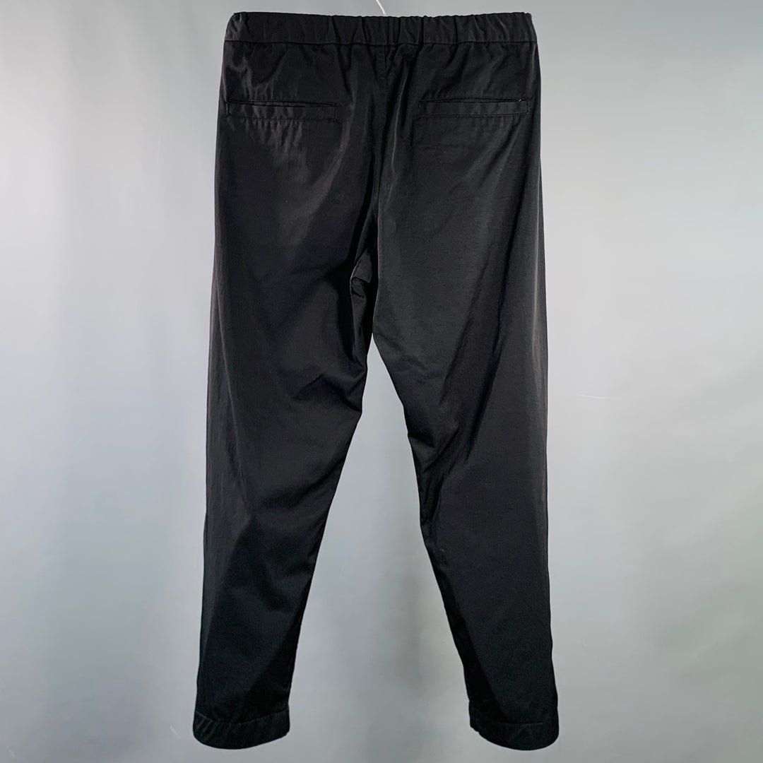 PHINGERIN Size S Black Twill Nylon Tapered Drawstring Casual Pants