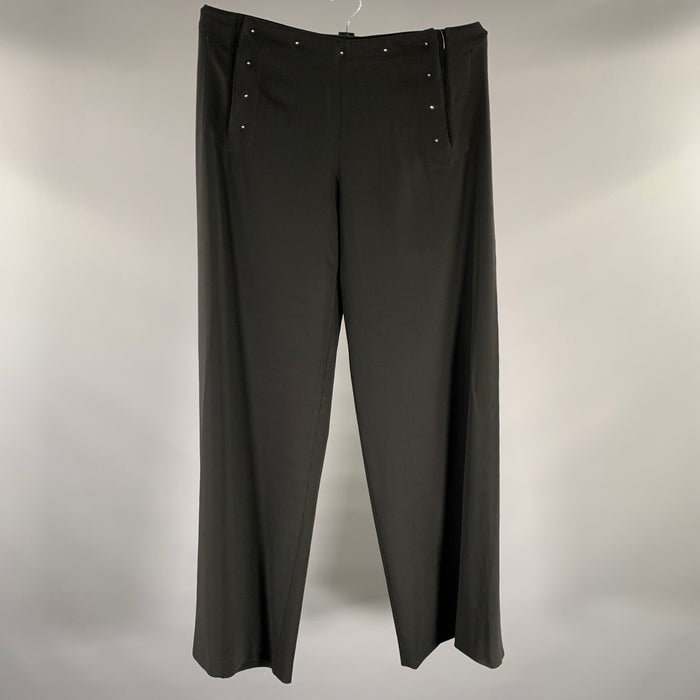 JEAN PAUL GAULTIER Size 34 Black Wool Blend Wide Leg Casual Pants