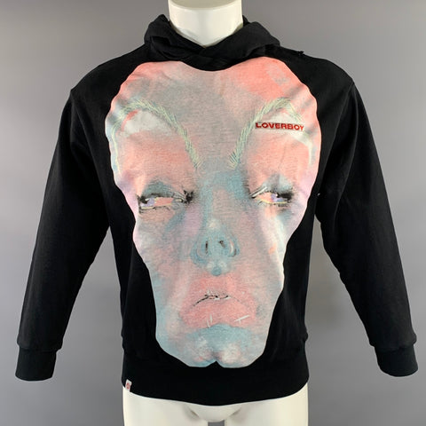CHARLES JEFFREY LOVERBOY SS2021 Size M Black Pink & Blue Graphic Cotton Sweatshirt