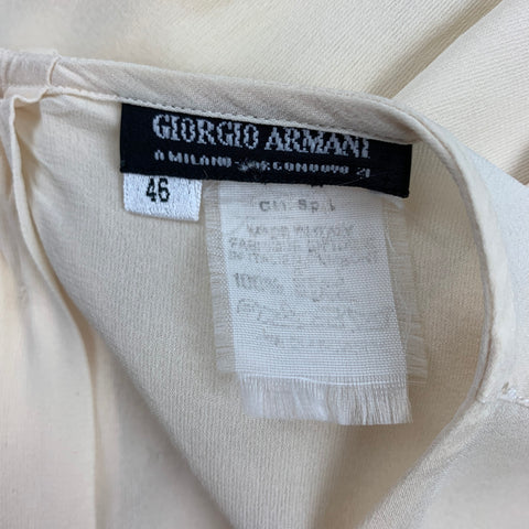 GIORGIO ARMANI Size 10 Cream Silk Blouse