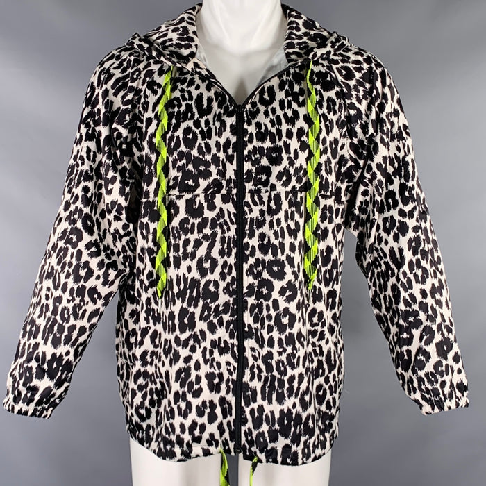 MARC JACOBS Size XS Black White Animal Print Polyester Jacket