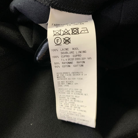 YOHJI YAMAMOTO S/S2021 Size L Black Hand Painted Wool Double Breasted Coat