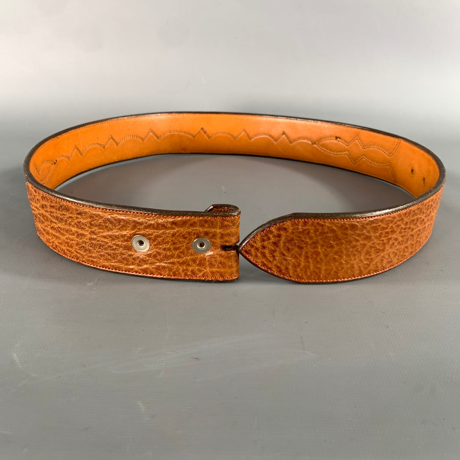 NO BRAND Waist Size 24 Green Brown Western Leather Belt