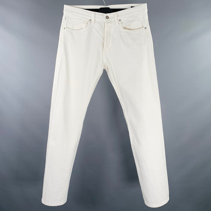 TOM FORD Size 31 White Cotton Button Fly Jeans
