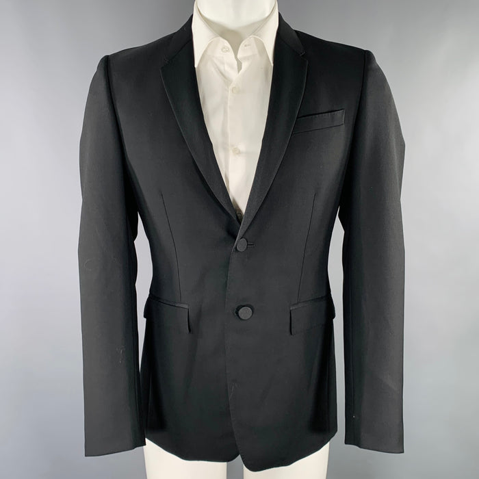 BURBERRY PRORSUM Size 38 Black Wool Notch Lapel Sport Coat Blazer