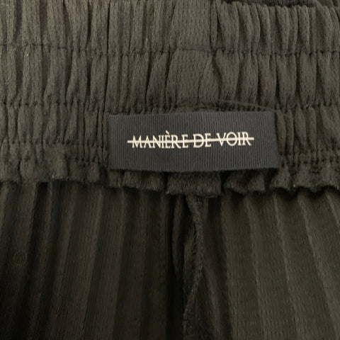 MANIERE DE VOIR Size XL XXL Black Pleated Polyester Casual Pants