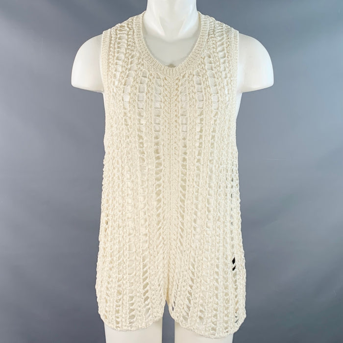 ISABEL MARANT Size M White Knit Cotton Blend Pullover Vest