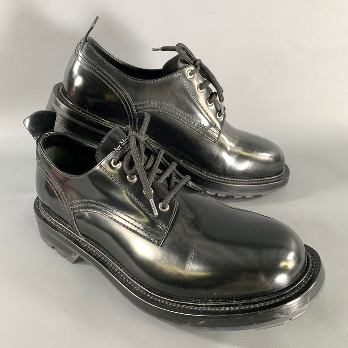 ALEXANDER MCQUEEN Size 10 Black Leather Lace Up Shoes