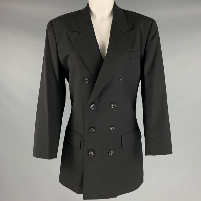 COMME des GARCONS 1980s Size S Black Wool Peak Lapel Blazer