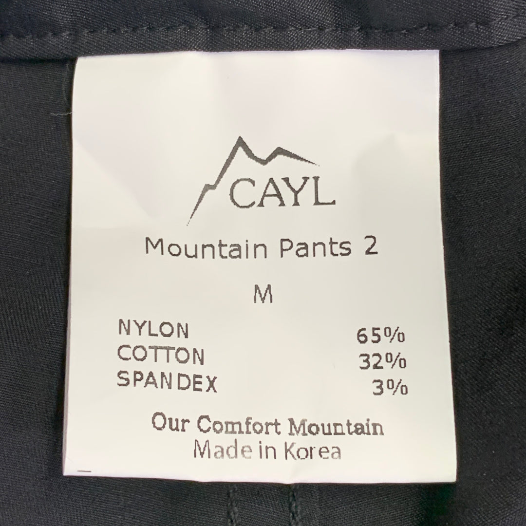 CAYL Size M Mountain 2 Black Nylon Blend Drawstring Casual Pants