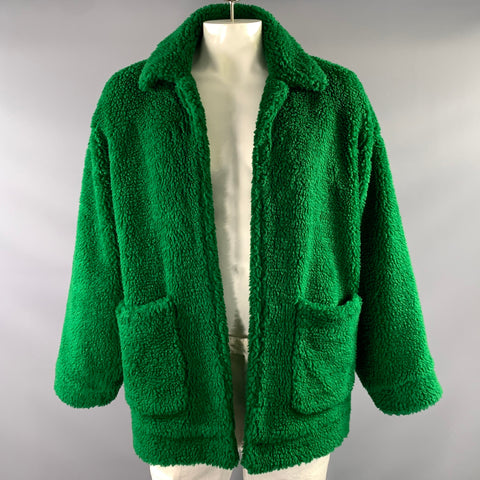 DOUBLET AW2021 Size XL Green Painted Polyester Coat