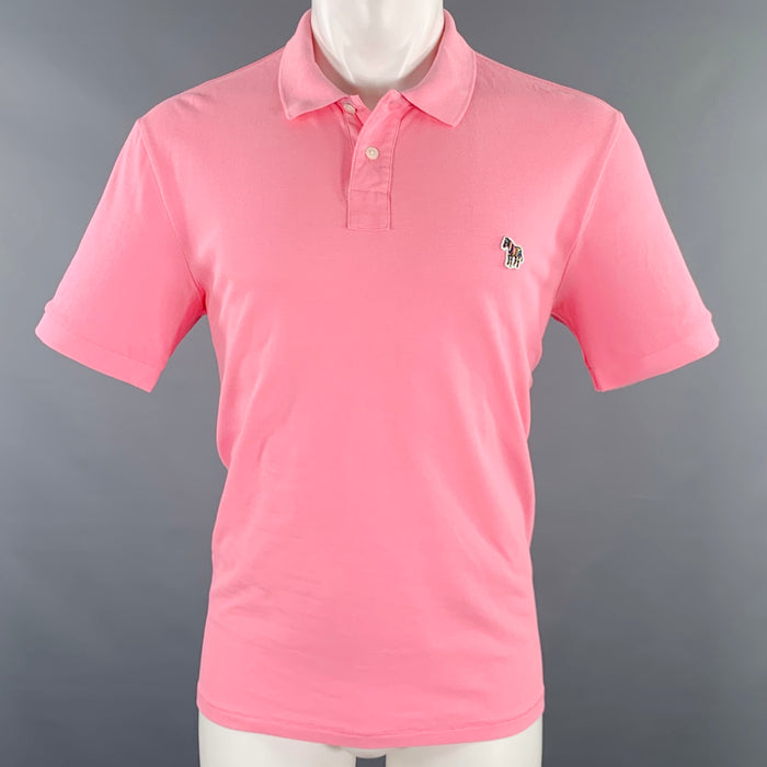 PS by PAUL SMITH Size M Pink Patch Organic Cotton Half Placket Polo