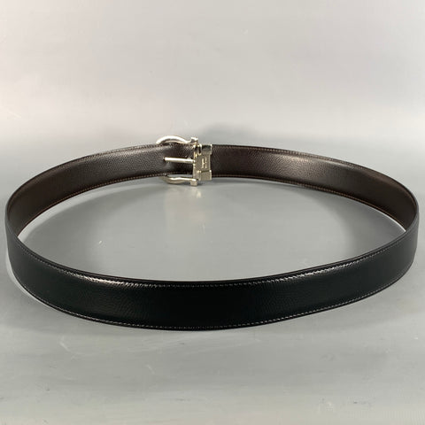 FERRAGAMO Size 40 Black Leather Belt
