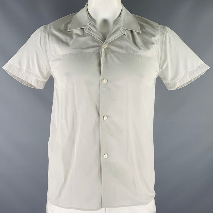 MARC JACOBS Size 44 Grey Light Blue Cotton Short Sleeve Shirt
