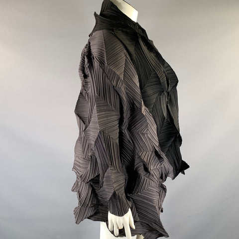 VANITE COUTURE One Size Grey Black Polyester Spandex Cardigan