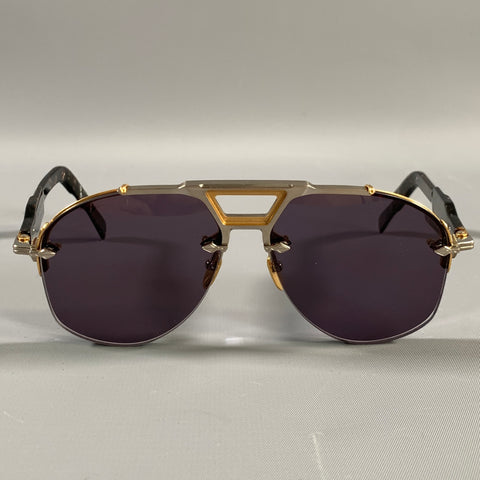 JACQUES MARIE MAGE Silver Black Sunglasses