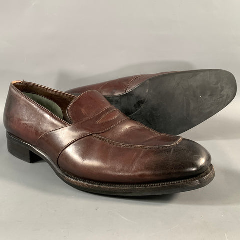 TOM FORD Size 10.5 Brown Leather Penny Loafers