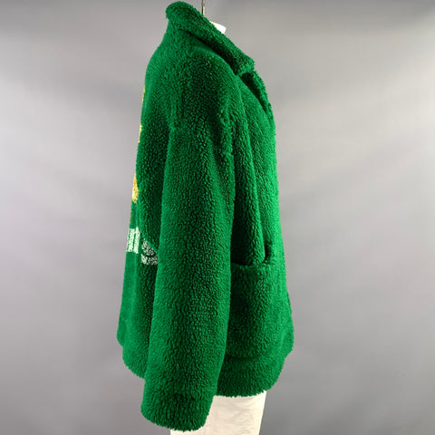 DOUBLET AW2021 Size XL Green Painted Polyester Coat