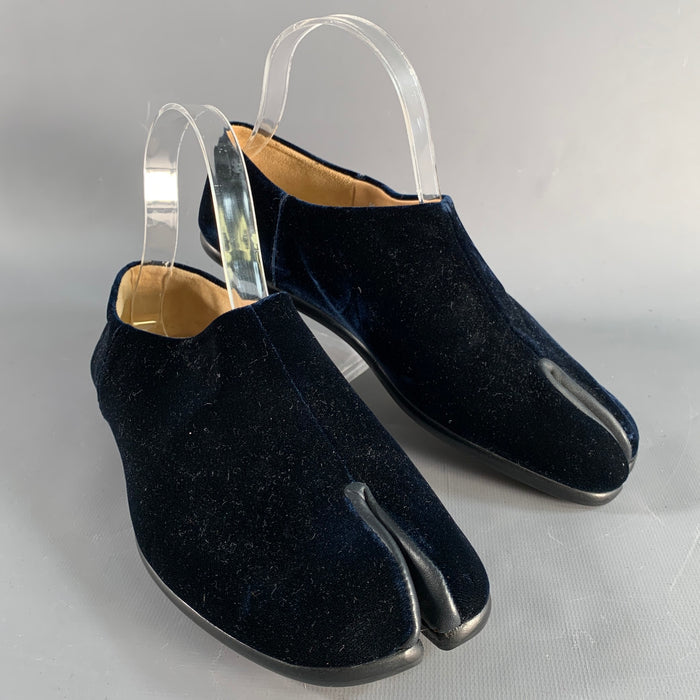 MAISON MARGIELA Size 7.5 Blue Velvet Tabi Flats