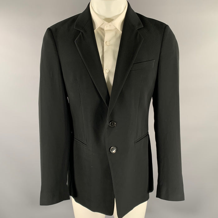 EMPORIO ARMANI Size 40 Black Polyester Notch Lapel Sport Coat