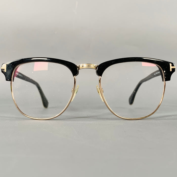 TOM FORD Henry Black Acetate Semi Rimless Frames