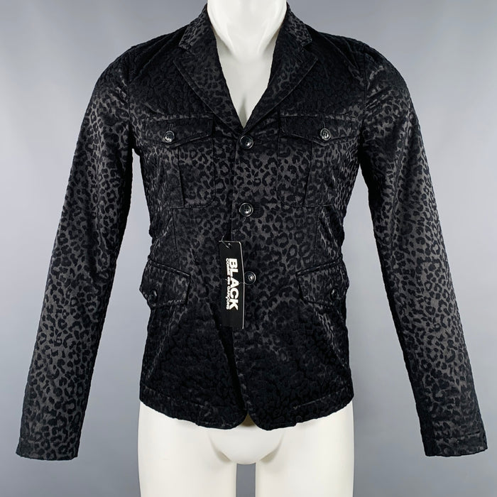 COMME des GARCONS 2014 Size S Black Jacquard Cotton Blend Jacket