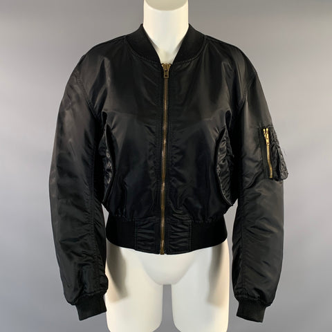 VETEMENTS Size S Black Polyamide Bomber Jacket