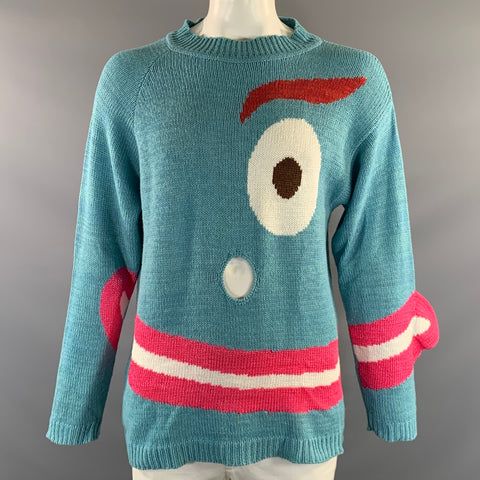 SURVIVAL OF THE FASHIONEST SS2020 Size XL Blue Multi Color Cotton Blend Sweater