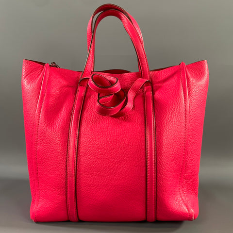 MARC JACOBS Pink Fuchsia Pebble Grain Leather Tote Bag