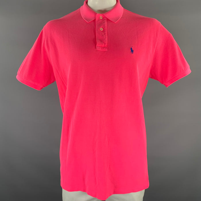 POLO by RALPH LAUREN Size XL Pink Neon Pink Cotton Polo