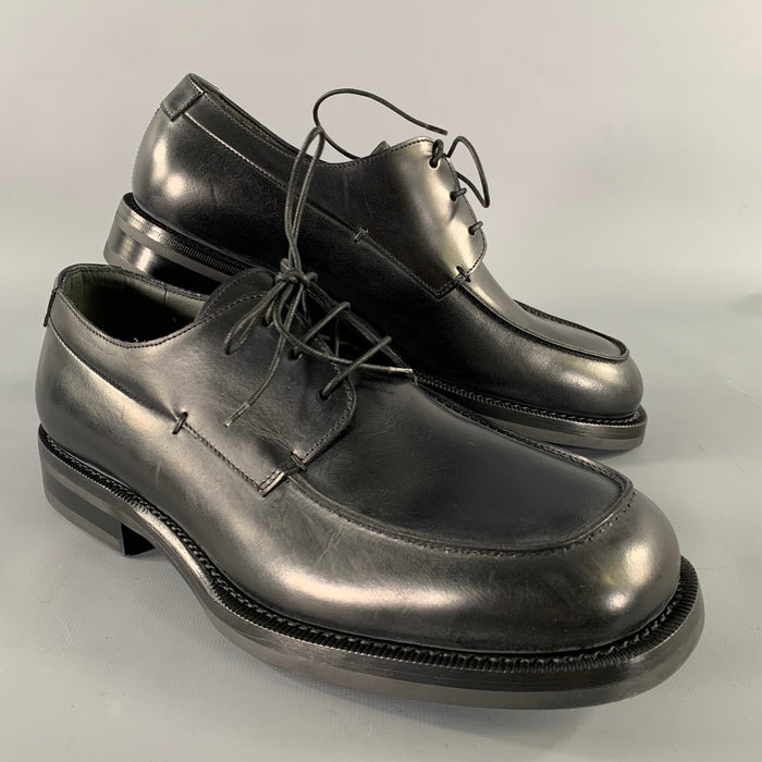 JIL SANDER Size 7 Black Leather Lace Up Shoes